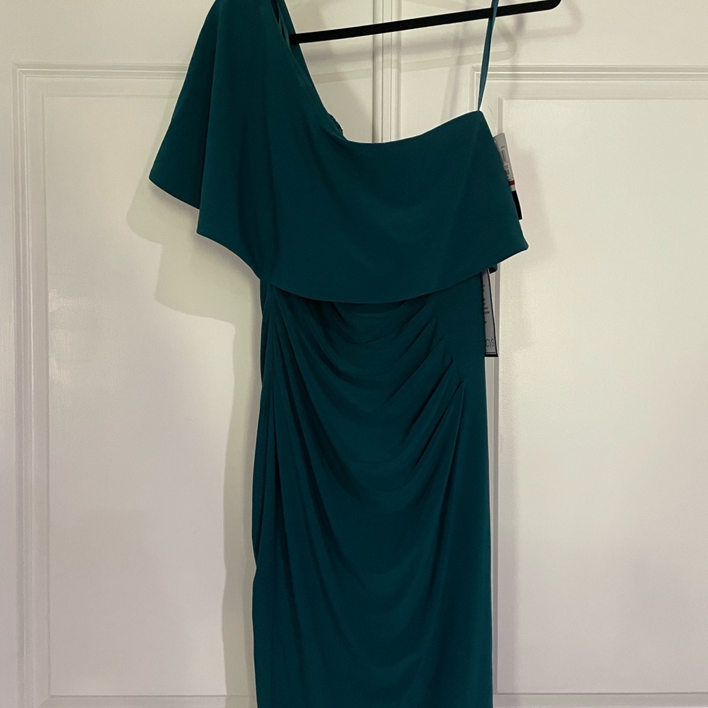 Xscape Teal One-Shoulder Dress